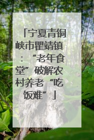 宁夏青铜峡市瞿靖镇：“老年食堂”破解农村养老“吃饭难”