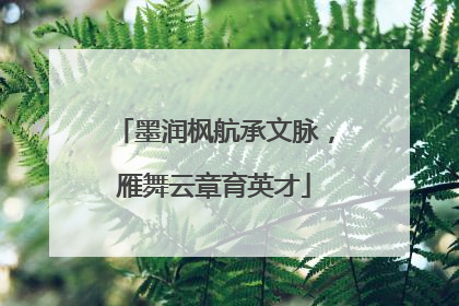 墨润枫航承文脉，雁舞云章育英才