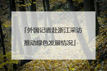 外国记者赴浙江采访推动绿色发展情况