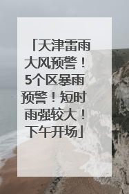 天津雷雨大风预警！5个区暴雨预警！短时雨强较大！下午开场