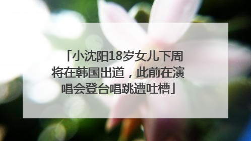小沈阳18岁女儿下周将在韩国出道，此前在演唱会登台唱跳遭吐槽