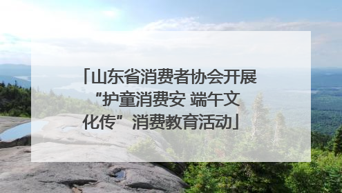 山东省消费者协会开展 “护童消费安 端午文化传”消费教育活动