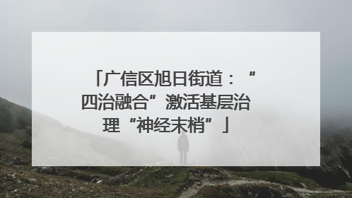 广信区旭日街道：“四治融合”激活基层治理“神经末梢”