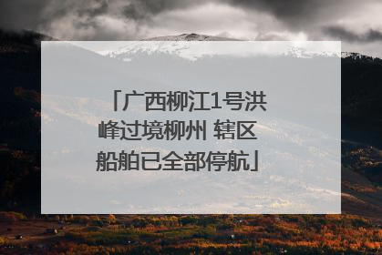 广西柳江1号洪峰过境柳州 辖区船舶已全部停航