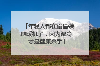 年轻人都在偷偷装地暖机了，因为湿冷才是健康杀手