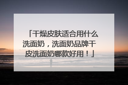 干燥皮肤适合用什么洗面奶，洗面奶品牌干皮洗面奶哪款好用！