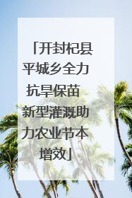 开封杞县平城乡全力抗旱保苗 新型灌溉助力农业节本增效