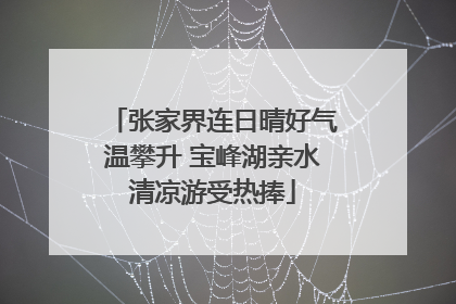 张家界连日晴好气温攀升 宝峰湖亲水清凉游受热捧