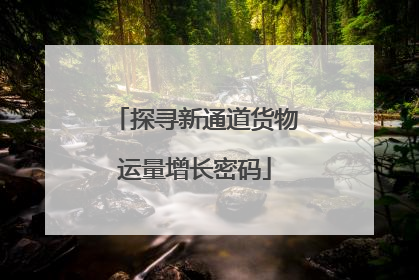 探寻新通道货物运量增长密码