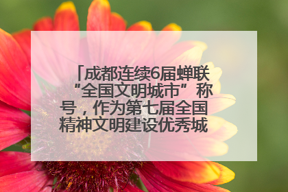 成都连续6届蝉联“全国文明城市”称号，作为第七届全国精神文明建设优秀城市代表参会