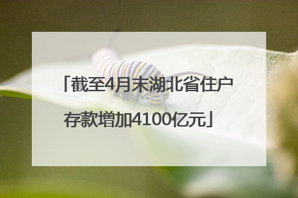 截至4月末湖北省住户存款增加4100亿元