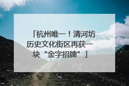 杭州唯一！清河坊历史文化街区再获一块“金字招牌”