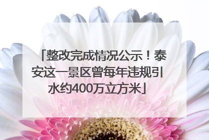 整改完成情况公示！泰安这一景区曾每年违规引水约400万立方米