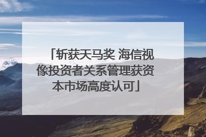 斩获天马奖 海信视像投资者关系管理获资本市场高度认可