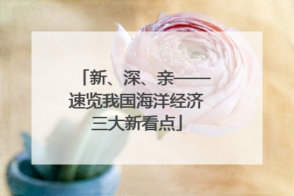 新、深、亲——速览我国海洋经济三大新看点