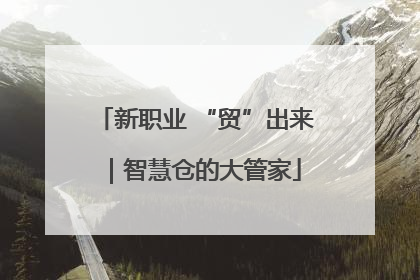 新职业 “贸”出来｜智慧仓的大管家
