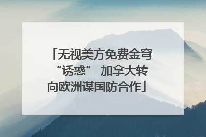 无视美方免费金穹“诱惑” 加拿大转向欧洲谋国防合作