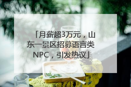 月薪超3万元，山东一景区招募语言类NPC，引发热议