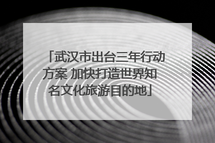 武汉市出台三年行动方案 加快打造世界知名文化旅游目的地