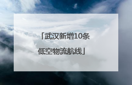 武汉新增10条低空物流航线