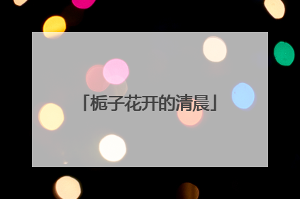 栀子花开的清晨