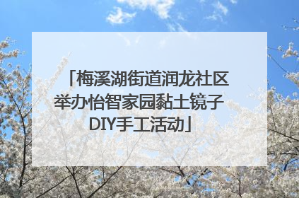 梅溪湖街道润龙社区举办怡智家园黏土镜子DIY手工活动
