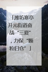 潍坊寒亭开元街道奋战“三夏”，力保“颗粒归仓”