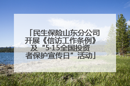 民生保险山东分公司开展《信访工作条例》及“5·15全国投资者保护宣传日”活动