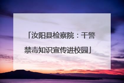 汝阳县检察院：干警禁毒知识宣传进校园