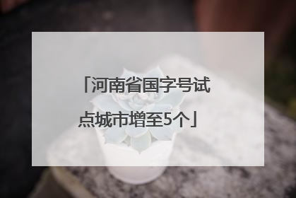 河南省国字号试点城市增至5个