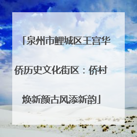泉州市鲤城区王宫华侨历史文化街区：侨村焕新颜古风添新韵