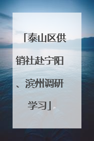 泰山区供销社赴宁阳、滨州调研学习