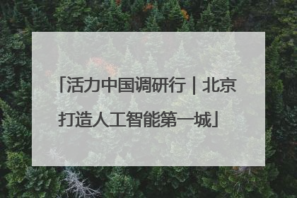 活力中国调研行｜北京打造人工智能第一城
