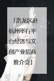 洛龙区赴杭州举行平台经济与文创产业招商推介会