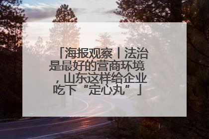 海报观察丨法治是最好的营商环境，山东这样给企业吃下“定心丸”