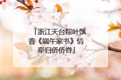 浙江天台粽叶飘香《端午家书》情牵归侨侨眷