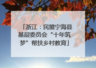 浙江：民盟宁海县基层委员会“十年筑梦”帮扶乡村教育