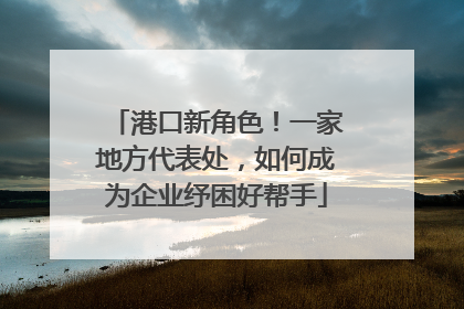 港口新角色！一家地方代表处，如何成为企业纾困好帮手