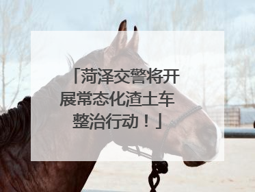 菏泽交警将开展常态化渣土车整治行动！