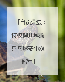 自贡荣县：特校健儿包揽乒乓球赛事双冠军