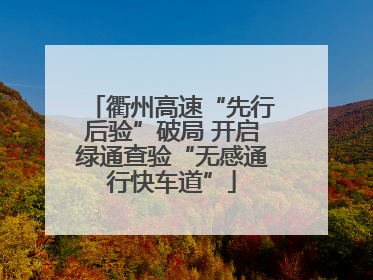 衢州高速“先行后验”破局 开启绿通查验“无感通行快车道”