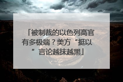 被制裁的以色列高官有多极端？美方“挺以”言论越抹越黑