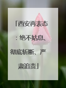 西安再表态：绝不姑息、彻底斩断、严肃追责