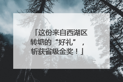 这份来自西湖区转塘的“好礼”，斩获省级金奖！