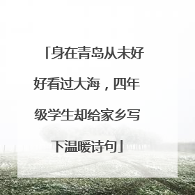 身在青岛从未好好看过大海，四年级学生却给家乡写下温暖诗句