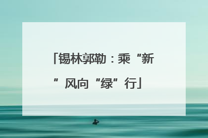 锡林郭勒：乘“新”风向“绿”行
