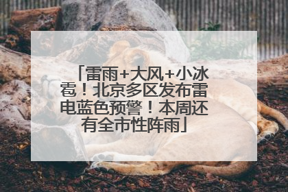 雷雨+大风+小冰雹！北京多区发布雷电蓝色预警！本周还有全市性阵雨