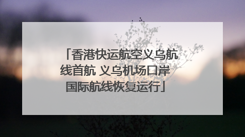 香港快运航空义乌航线首航 义乌机场口岸国际航线恢复运行