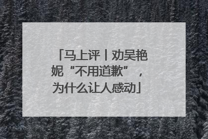 马上评丨劝吴艳妮“不用道歉”，为什么让人感动
