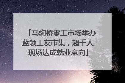 马驹桥零工市场举办蓝领工友市集，超千人现场达成就业意向